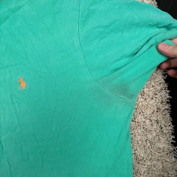 Polo Ralph Lauren Cotton Short Sleeve Polo Shirt w Pony Adult Size Large Green - Picture 7 of 11